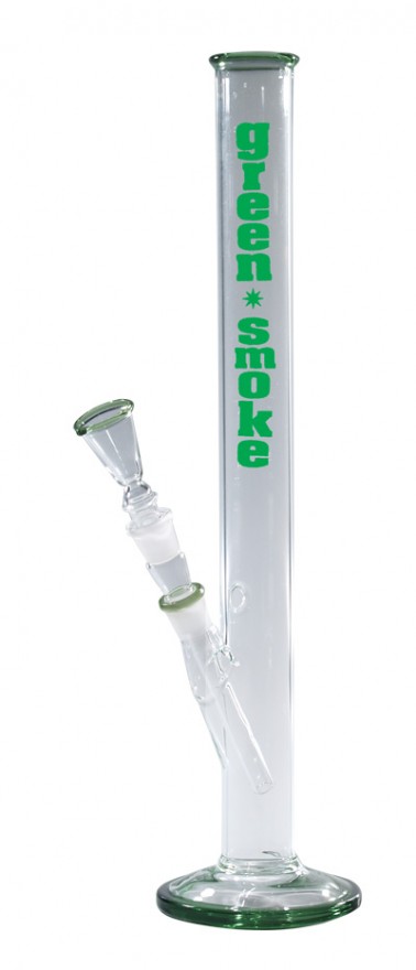 Glasbong18,8 Straight, "Green Smoke" ca. 46 cm