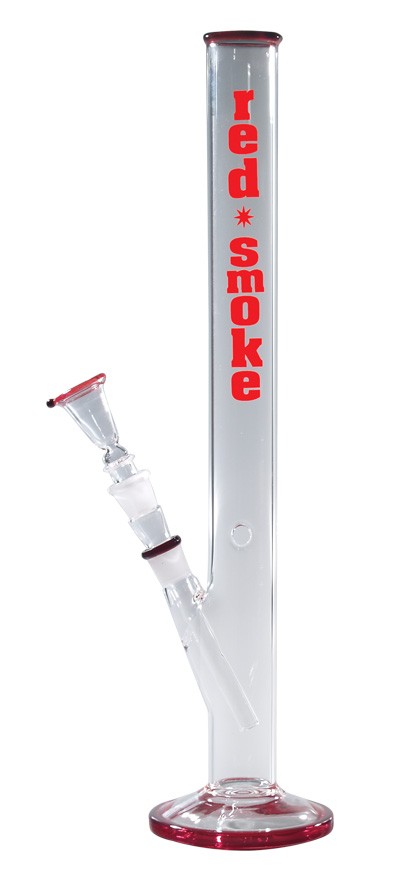 Glasbong18,8 Straight, "Red Smoke" ca. 46 cm