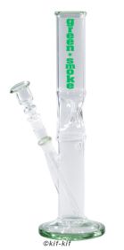 Glasbong 14,5 Straight, Eis, "Green Smoke" ca. 33 cm