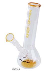 Glasbong 14,5 mit Bauch "Yellow Smoke" ca. 24 cm
